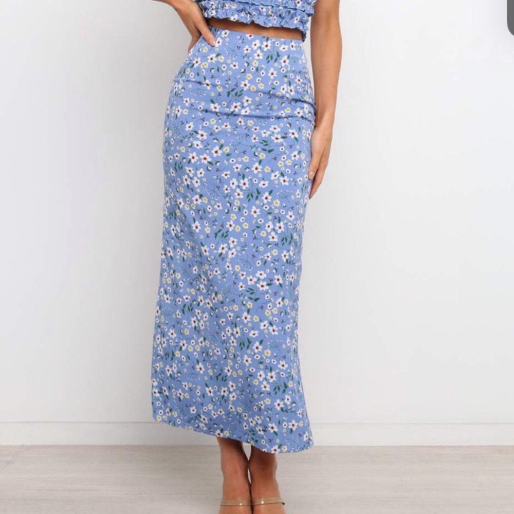 Petal and Pup blue floral skirt